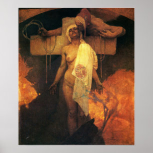 Poster Mucha - La France embrasse la Bohême 1918