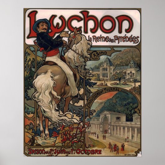Poster Mucha - Luchon 1895 (Devant)