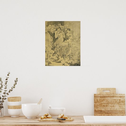 Poster Mucha - Mai Cocorico (Cuisine)