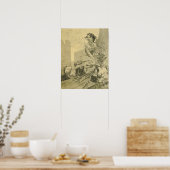 Poster Mucha - Octobre Cocorico (Cuisine)