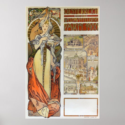 Poster Mucha - Pavillon autrichien Paris 1900 (Devant)
