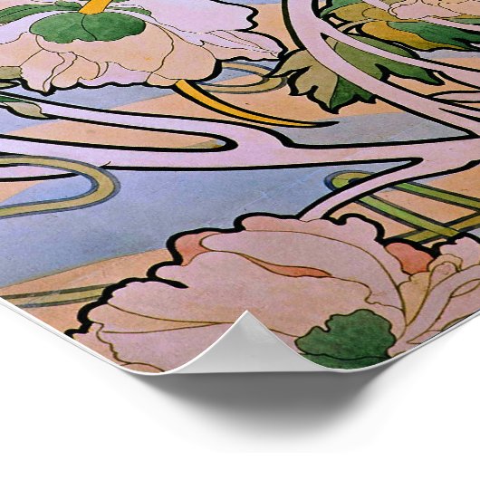 Poster Mucha - Peonies (Coin)
