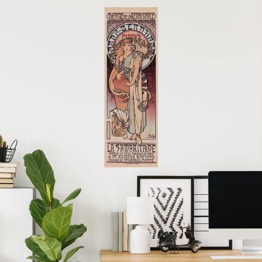 Poster Mucha Sarah Bernhardt Le lampadaire samaritain (Bureau à domicile)