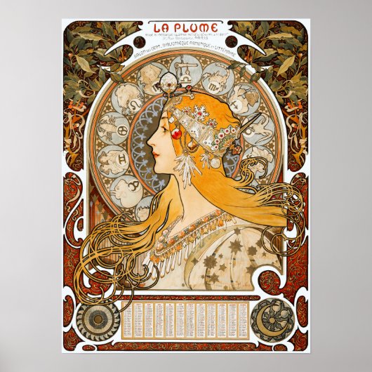 Poster Mucha - Zodiac (Devant)