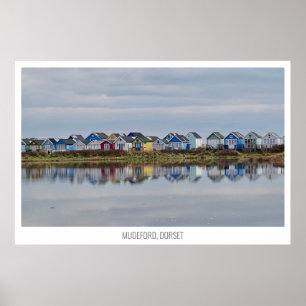 Poster Mudeford Spit Beach Huts, Christchurch, Angleterre