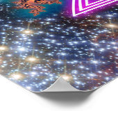 Poster Mudra avec fractales et galaxies (Coin)