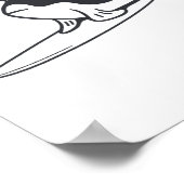 Poster Mudskipper est en train de surfer. Design minimali (Coin)