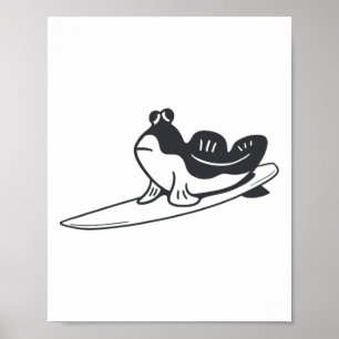Poster Mudskipper est en train de surfer. Design minimali