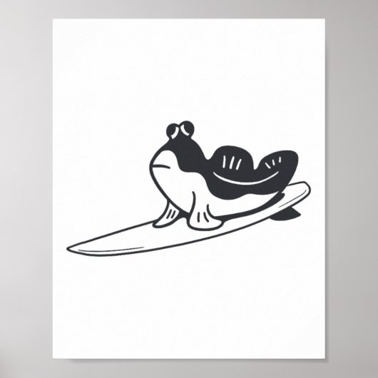 Poster Mudskipper est en train de surfer. Design minimali (Devant)