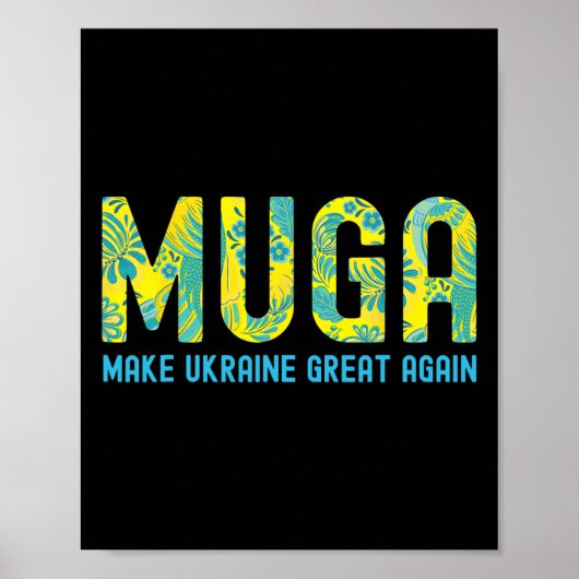 Poster Muga Make Ukraine Great Again Support Funny Saying (Devant)