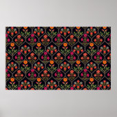 Poster mughal motif Kani Look ornament pattern multi colo (Devant)