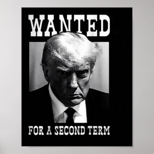 Poster Mugshot Recherché pour le deuxième mandat 2024 (à 