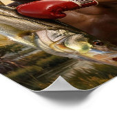 Poster Muhammad Ali frappant un snook — Art de boxe (Coin)