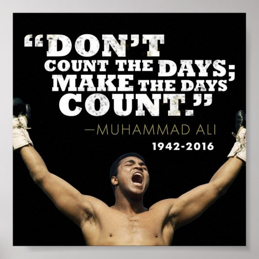 Poster Muhammed Ali Citation inspirante célèbre (Devant)