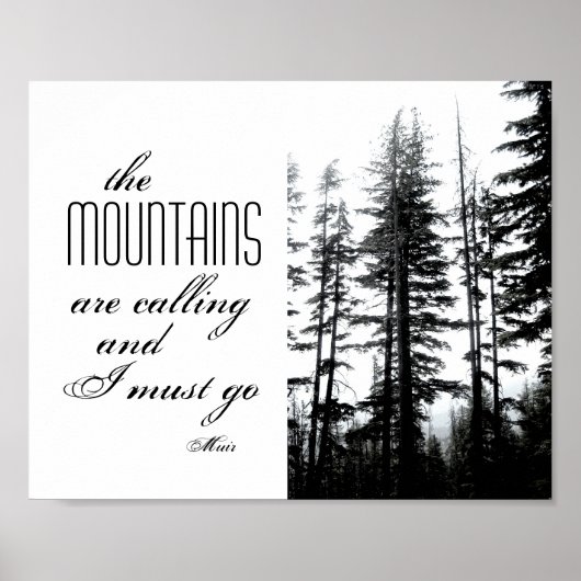 poster Muir citation avec photo en noir et blanc (Devant)