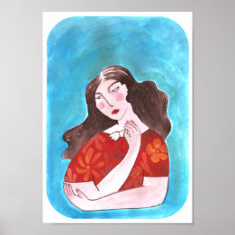 Poster Mujer con Flor