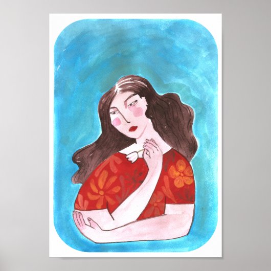 Poster Mujer con Flor (Devant)