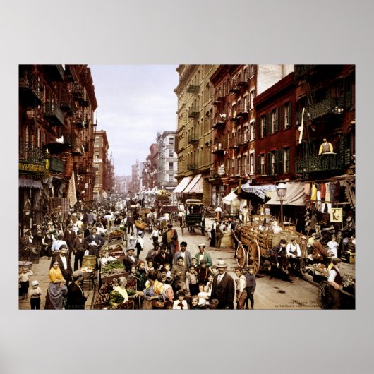 Poster Mulberry Street, New York, NY 1900 (Devant)
