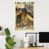 Poster Mule and Plow 1935 (Bureau à domicile)