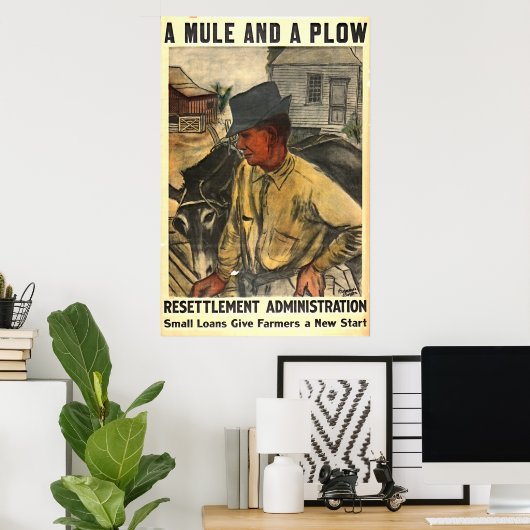 Poster Mule and Plow 1935 (Bureau à domicile)