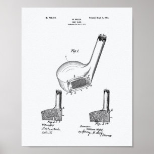 Poster Mules Golf Club 1902 Patent Art - Livre blanc