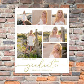 Poster Multi Photo Collage Moderne Script de Graduation