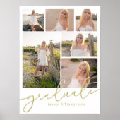Poster Multi Photo Collage Moderne Script de Graduation (Devant)