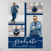 Poster Multi Photo Navy Blue Graduation Party (Devant)