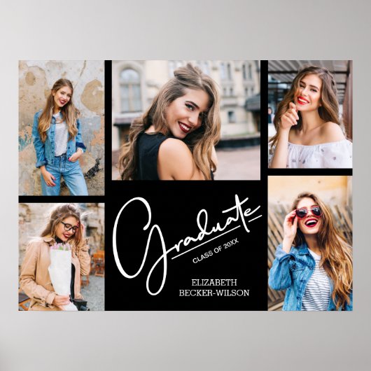 Poster Multi Photo sur Black Graduation Keepsaké (Devant)
