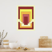 Poster Multicolor Abstrait rectangle (style les années 70 (Cuisine)