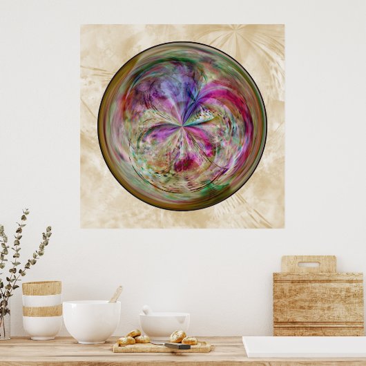 Poster Multicolor bulle Abstraite Mandala (Cuisine)