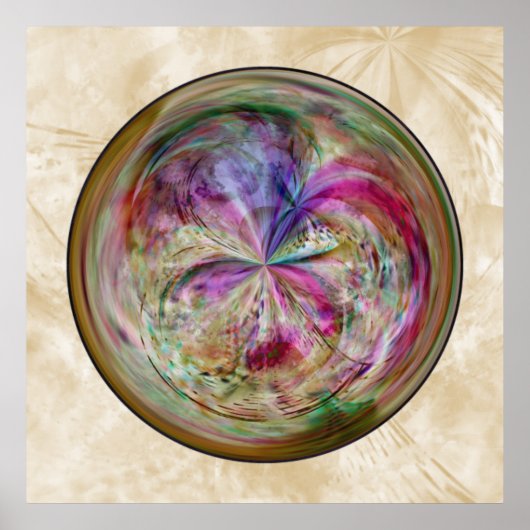 Poster Multicolor bulle Abstraite Mandala (Devant)
