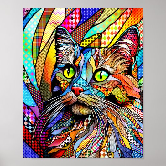 Poster Multicolor Cat 711 motif (Devant)