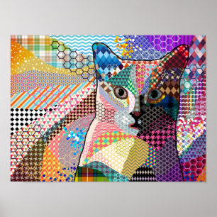 Poster Multicolor Chat 676 Motif