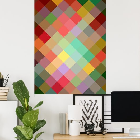 Poster Multicolor Diamond Seamless 2 (Bureau à domicile)