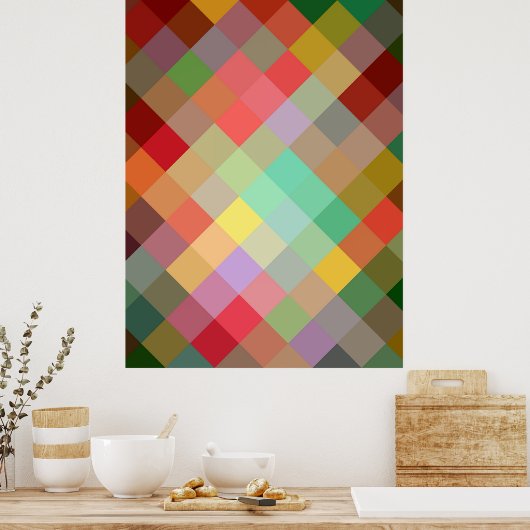 Poster Multicolor Diamond Seamless 2 (Cuisine)