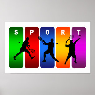 Poster Multicolor Tennis Emblem (Male)