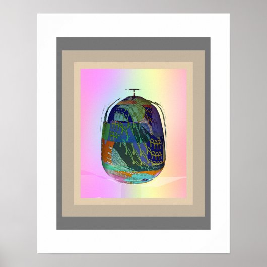 Poster multicolore de pot + Mat d'entrée (Devant)