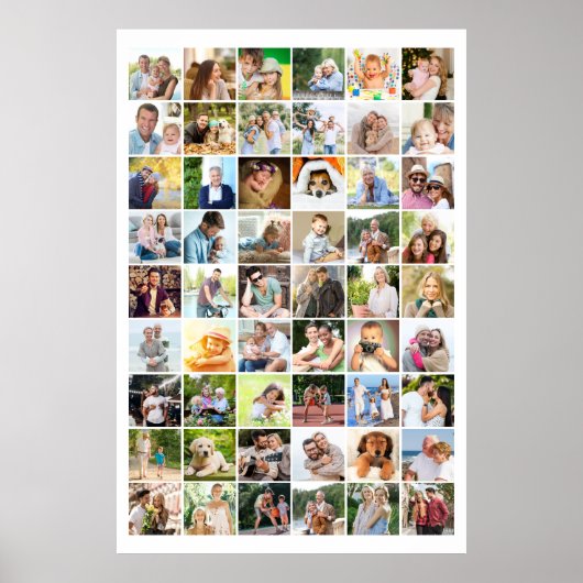 Poster Multiphoto 54 Collage de grille photo blanc (Devant)