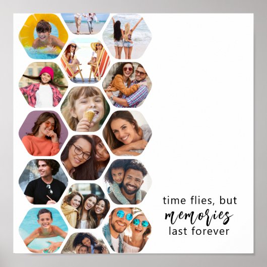 Poster Multiphoto Collage souvenirs Simple Carré moderne (Devant)