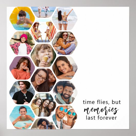 Poster Multiphoto Collage souvenirs Simple Carré moderne (Devant)