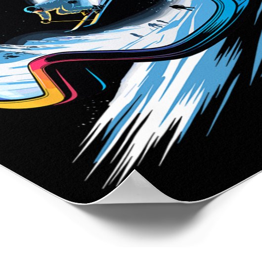 Poster Multiple Exposure Art Skiing Mountain Ski Snow Win (Coin)