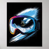 Poster Multiple Exposure Art Skiing Mountain Ski Snow Win (Devant)