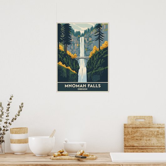 Poster Multnomah Falls Oregon (Cuisine)