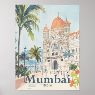 Poster Mumbai Inde Aquarelle Peinture Voyage