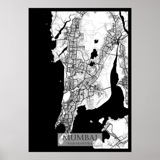 Poster Mumbai Maharashtra Map (Devant)