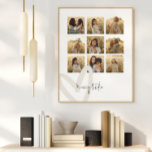 Poster Mummy multi photo crème coeur élégant<br><div class="desc">Écriture personnalisée maman familiale élégante multi photo crème coeur naturel anniversaire,  Noël,  cadeau de décoration maison de jour de la mère.</div>