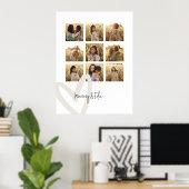 Poster Mummy multi photo crème coeur élégant (Bureau à domicile)
