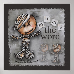 Poster Mummy primitive Mums le mot