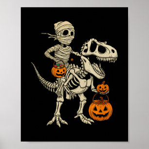 Poster Mummy Skeleton équitation Dinosaur T Rex Enfants g